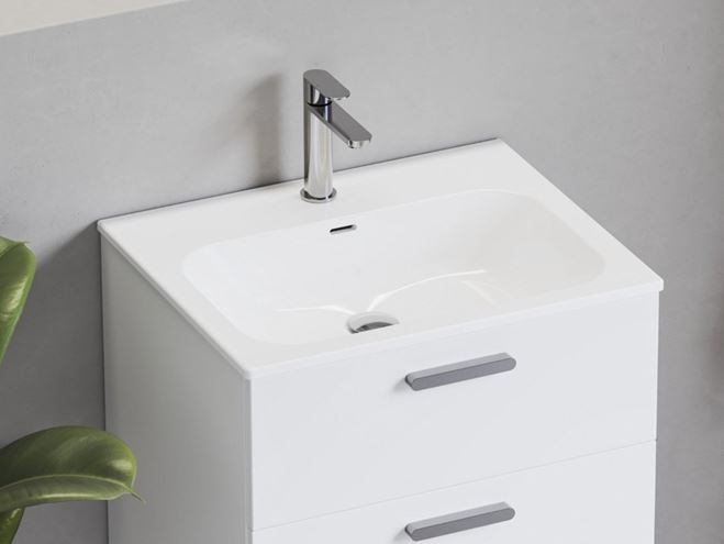 RAVAK CHROME SLIM umývadlo 60,5 cm, s otvorom pre batériu a prepadom XJX01160008 Obrázek - fotka