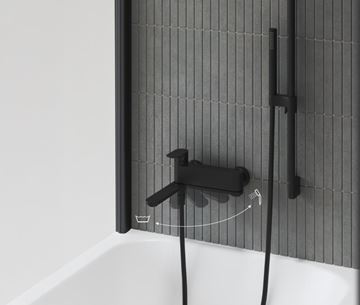 RAVAK CHROME II CR II 022.00CR vaňová nástenná batéria, s prepínačom, čierna X070463 Obrázek - fotka