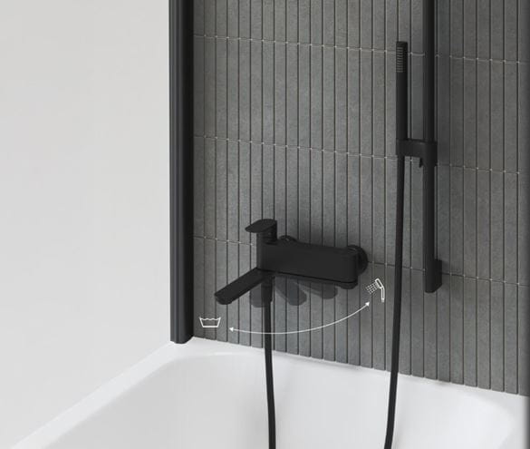 RAVAK CHROME II CR II 022.00CR vaňová nástenná batéria, s prepínačom, čierna X070463 Obrázek - fotka