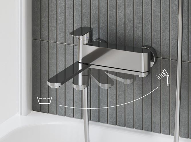 RAVAK CHROME II CR II 022.00CR vaňová nástenná batéria, s prepínačom, so sprchovou súpravou, lesklý chróm X07S119 Obrázek - fotka