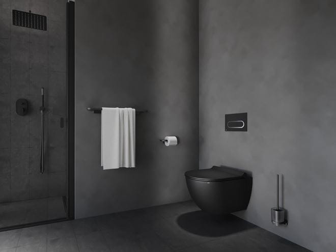 RAVAK CHROME II CR II 410.20BLM WC kefa, nástenná, sklo, matná čierna X07P1384 Obrázek - fotka
