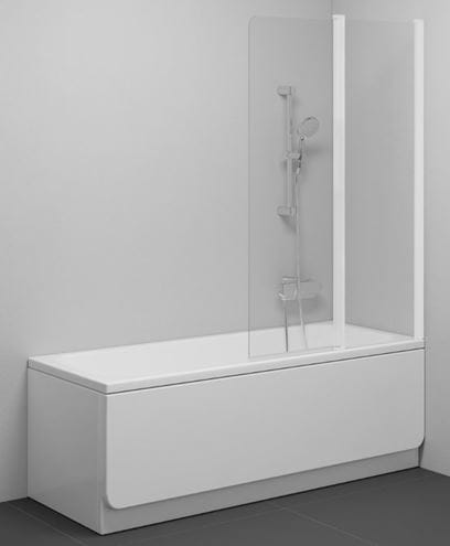 RAVAK CVS2 100 P vaňová zástena 100x150 cm, pravá, lietacia, matná biela/sklo transparent 7QRA0E00Z1 Obrázek - fotka