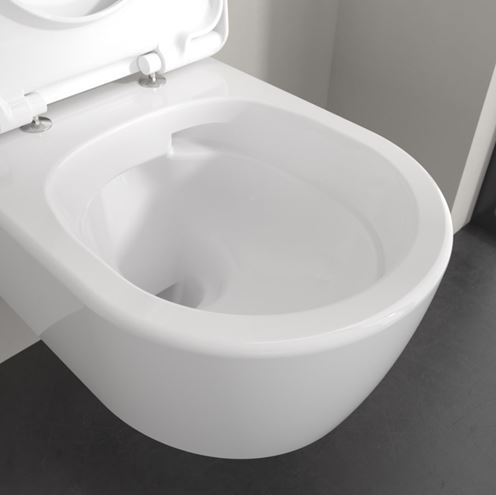 VILLEROY & BOCH SKYLA závesné WC, so SoftClosing sedátkom, TwistFlush splachovanie, CeramicPlus, alpská biela 5656CLR1 Obrázek - fotka