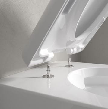 VILLEROY & BOCH SKYLA závesné WC, so SoftClosing sedátkom, TwistFlush splachovanie, CeramicPlus, alpská biela 4682CLR1 Obrázek - fotka