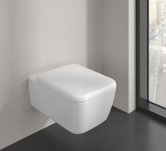 VILLEROY & BOCH SKYLA závesné WC, so SoftClosing sedátkom, TwistFlush splachovanie, CeramicPlus, alpská biela 4682CLR1 Obrázek - fotka