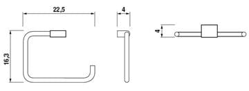 JIKA PURE držiak uteráka 225 mm, chróm H3813B40044001 Technický nákres