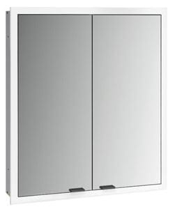 EMCO PRIME SLIM zrkadlová skrinka vstavaná 60x70x14, 4 cm, osvetlenie s reguláciou stmievania a teploty svetla, s vypínačom a el. zásuvkou, čierna, zadná stena zrkadlo