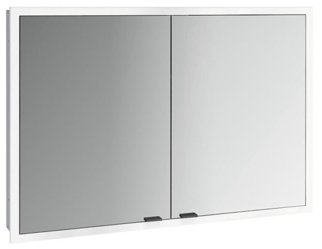 EMCO PRIME SLIM zrkadlová skrinka vstavaná 100x70x14, 4 cm, osvetlenie s reguláciou stmievania a teploty svetla, s vypínačom a el. zásuvkou, čierna, zadná stena zrkadlo 949713505 Obrázek - Hlavní obrázek