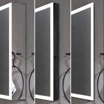 EMCO PRIME SLIM zrkadlová skrinka vstavaná 100x70x14, 4 cm, osvetlenie s reguláciou stmievania a teploty svetla, s vypínačom a el. zásuvkou, čierna, zadná stena zrkadlo 949713505 Obrázek - fotka