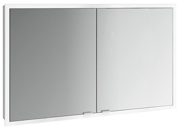 EMCO PRIME SLIM zrkadlová skrinka vstavaná 120x70x14, 4 cm, osvetlenie s reguláciou stmievania a teploty svetla, s vypínačom a el. zásuvkou, hliník, zadná stena biele sklo  949708306 Obrázek - Hlavní obrázek