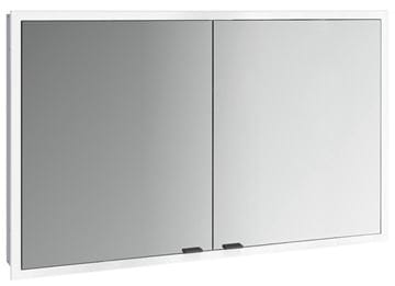 EMCO PRIME SLIM zrkadlová skrinka vstavaná 120x70x14, 4 cm, osvetlenie s reguláciou stmievania a teploty svetla, s vypínačom a el. zásuvkou, čierna, zadná stena zrkadlo