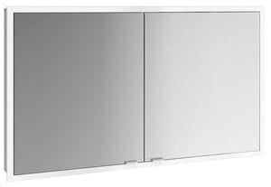 EMCO PRIME SLIM zrkadlová skrinka vstavaná 130x70x14, 4 cm, osvetlenie s reguláciou stmievania a teploty svetla, s vypínačom a el. zásuvkou, hliník, zadná stena zrkadlo