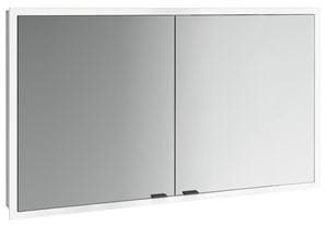 EMCO PRIME SLIM zrkadlová skrinka vstavaná 130x70x14, 4 cm, osvetlenie s reguláciou stmievania a teploty svetla, s vypínačom a el. zásuvkou, čierna, zadná stena zrkadlo