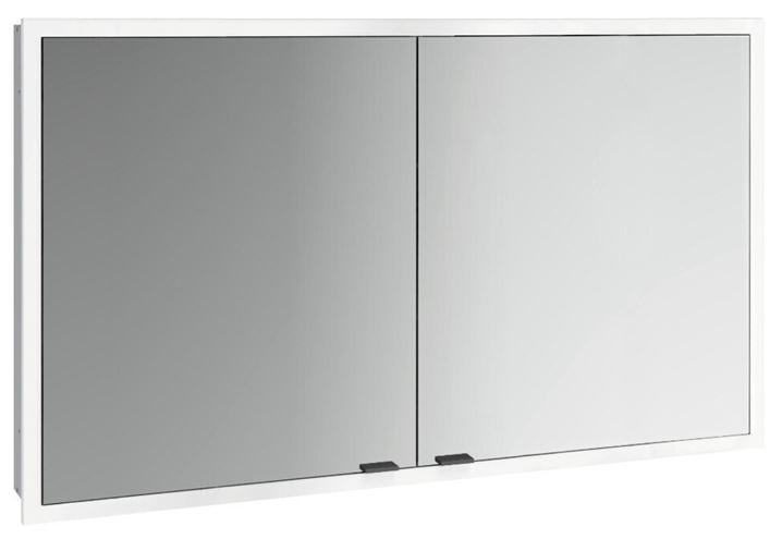 EMCO PRIME SLIM zrkadlová skrinka vstavaná 130x70x14, 4 cm, osvetlenie s reguláciou stmievania a teploty svetla, s vypínačom a el. zásuvkou, čierna, zadná stena zrkadlo 949713507 Obrázek - Hlavní obrázek