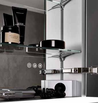 EMCO PRIME SLIM zrkadlová skrinka vstavaná 140x70x14, 4 cm, osvetlenie s reguláciou stmievania a teploty svetla, s vypínačom a el. zásuvkou, hliník, zadná stena zrkadlo 949708208 Obrázek - fotka