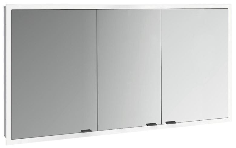 EMCO PRIME SLIM zrkadlová skrinka vstavaná 140x70x14, 4 cm, osvetlenie s reguláciou stmievania a teploty svetla, s vypínačom a el. zásuvkou, čierna, zadná stena biele sklo 949713608 Obrázek - Hlavní obrázek