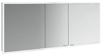 EMCO PRIME SLIM zrkadlová skrinka vstavaná 160x70x14, 4 cm, osvetlenie s reguláciou stmievania a teploty svetla, s vypínačom a el. zásuvkou, hliník, zadná stena zrkadlo