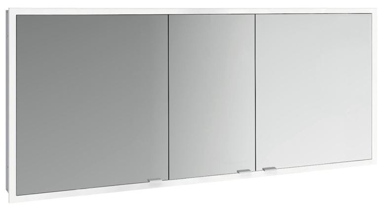 EMCO PRIME SLIM zrkadlová skrinka vstavaná 160x70x14, 4 cm, osvetlenie s reguláciou stmievania a teploty svetla, s vypínačom a el. zásuvkou, hliník, zadná stena biele sklo  949708309 Obrázek - Hlavní obrázek