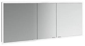 EMCO PRIME SLIM zrkadlová skrinka vstavaná 160x70x14, 4 cm, osvetlenie s reguláciou stmievania a teploty svetla, s vypínačom a el. zásuvkou, hliník, zadná stena biele sklo 