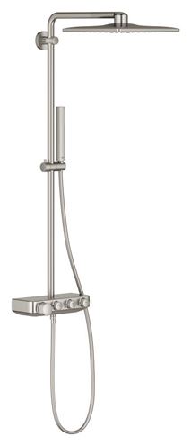 GROHE EUPHORIA SMARTCONTROL SYSTEM 310 CUBE DUO sprchový set s termostatickou batériou, horná sprcha s 2 prúdmi, Water Saving, ručná sprcha, tyč, hadica, supersteel infiniti 26508DC0 Obrázek - Hlavní obrázek