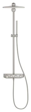 GROHE EUPHORIA SMARTCONTROL SYSTEM 310 CUBE DUO sprchový set s termostatickou batériou, horná sprcha s 2 prúdmi, Water Saving, ručná sprcha, tyč, hadica, supersteel infiniti 26508DC0 Obrázek - fotka