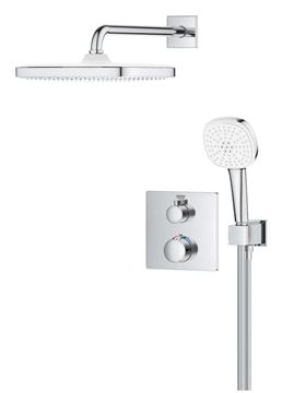 GROHE GROHTHERM sprchový set s podomietkovou termostatickou batériou, horná sprcha, ručná sprcha s 2 prúdmi, hadica, držiak, chróm 1039950000 Obrázek - fotka