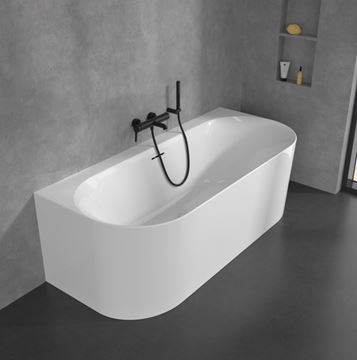 VILLEROY & BOCH SKYLA vaňová nástenná batéria, s prepínačom, matná čierna TVS116003000K5 Obrázek - fotka