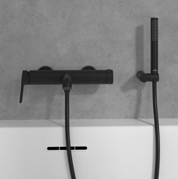 VILLEROY & BOCH SKYLA vaňová nástenná batéria, s prepínačom, matná čierna TVS116003000K5 Obrázek - fotka