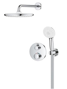 GROHE GROHTHERM sprchový set s podomietkovou termostatickou batériou, horná sprcha, ručná sprcha s 2 prúdmi, hadica, držiak, chróm 1039960000 Obrázek - fotka