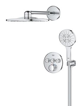 GROHE GROHTHERM SMARTCONTROL sprchový set s podomietkovou termostatickou batériou, horná sprcha, ručná sprcha s 3 prúdmi, hadica, držiak, chróm 1039970000 Obrázek - fotka