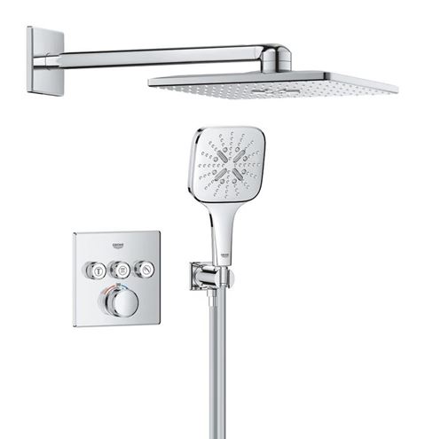 GROHE GROHTHERM SMARTCONTROL sprchový set s podomietkovou termostatickou batériou, horná sprcha, ručná sprcha s 3 prúdmi, hadica, držiak, chróm 1039980000 Obrázek - Hlavní obrázek