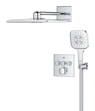 GROHE GROHTHERM SMARTCONTROL sprchový set s podomietkovou termostatickou batériou, horná sprcha, ručná sprcha s 3 prúdmi, hadica, držiak, chróm 1039980000 Obrázek - fotka
