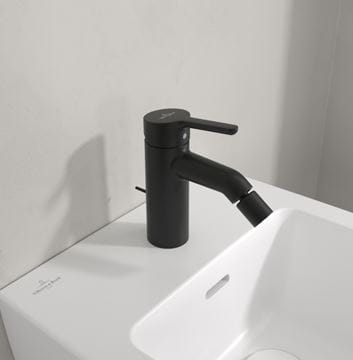 VILLEROY & BOCH SKYLA bidetová stojanková batéria, s odtokovou súpravou, matná čierna TVB116001000K5 Obrázek - fotka