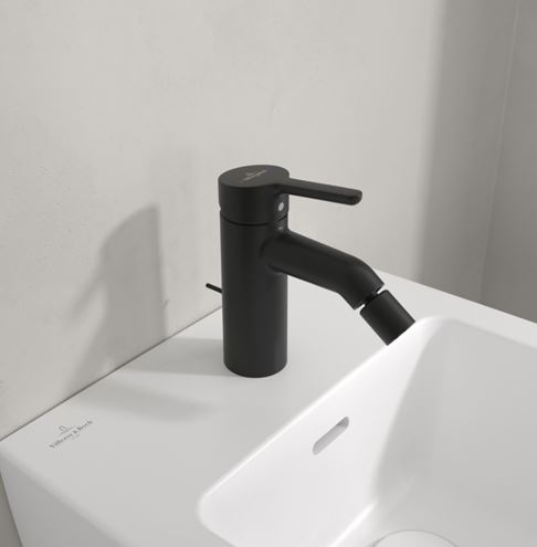 VILLEROY & BOCH SKYLA bidetová stojanková batéria, s odtokovou súpravou, matná čierna TVB116001000K5 Obrázek - fotka