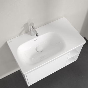 VILLEROY & BOCH SKYLA umývadlo 80 cm, s otvorom pre batériu a prepadom, CeramicPlus, alpská biela 5A52L1R1 Obrázek - fotka