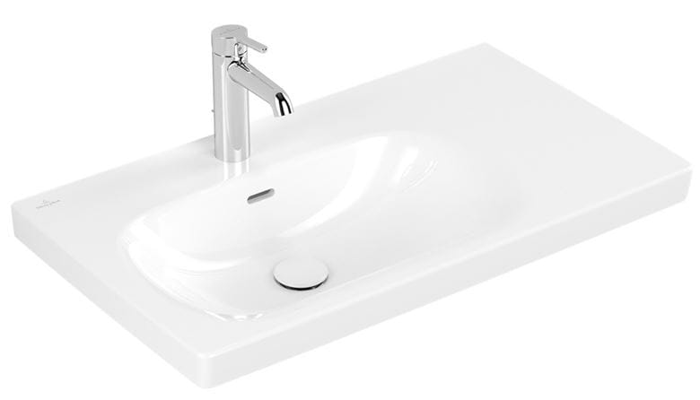 VILLEROY & BOCH SKYLA umývadlo 80 cm, s otvorom pre batériu a prepadom, CeramicPlus, alpská biela 5A52L1R1 Obrázek - fotka