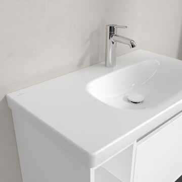 VILLEROY & BOCH SKYLA umývadlo 80 cm, s otvorom pre batériu, bez prepadu, CeramicPlus, alpská biela 5A52R2R1 Obrázek - fotka