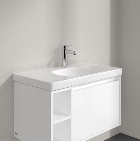 VILLEROY & BOCH SKYLA umývadlo 80 cm, s otvorom pre batériu, bez prepadu, CeramicPlus, alpská biela 5A52R2R1 Obrázek - fotka