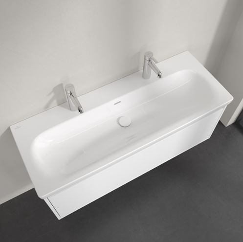 VILLEROY & BOCH SKYLA umývadlo 120 cm, s 2 otvormi pre batérie a prepadom, alpská biela 5A51C401 Obrázek - fotka