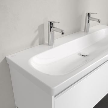 VILLEROY & BOCH SKYLA umývadlo 120 cm, s 2 otvormi pre batérie, bez prepadu, CeramicPlus, alpská biela 5A51C2R1 Obrázek - fotka