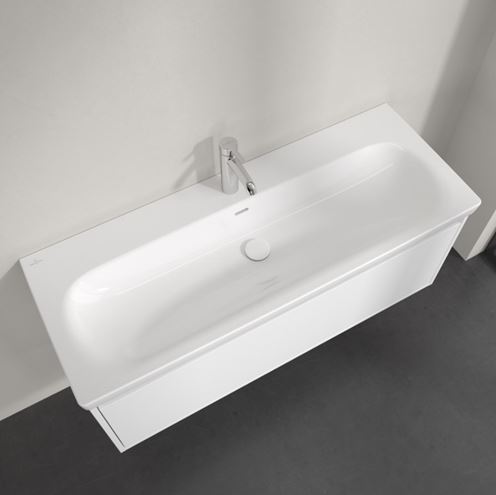 VILLEROY & BOCH SKYLA umývadlo 120 cm, s otvorom pre batériu a prepadom, CeramicPlus, alpská biela 5A51C5R1 Obrázek - fotka