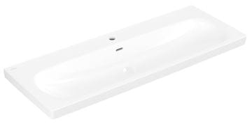 VILLEROY & BOCH SKYLA umývadlo 120 cm, s otvorom pre batériu a prepadom, CeramicPlus, alpská biela