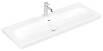 VILLEROY & BOCH SKYLA umývadlo 120 cm, s otvorom pre batériu a prepadom, CeramicPlus, alpská biela 5A51C5R1 Obrázek - fotka