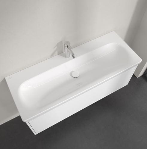 VILLEROY & BOCH SKYLA umývadlo 120 cm, s otvorom pre batériu, bez prepadu, CeramicPlus, alpská biela 5A51C1R1 Obrázek - fotka