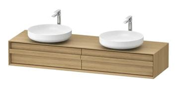 DURAVIT OCAVO skrinka pod 2 umývadlá 160x48x26, 8 cm, 2 zásuvky, prírodný dub