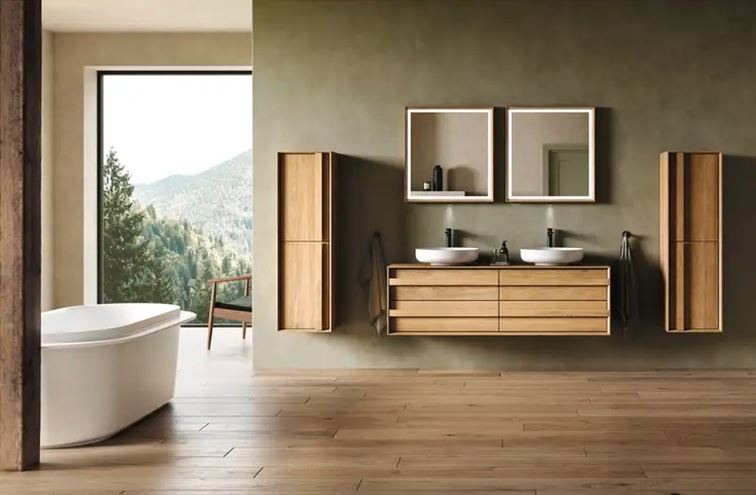 DURAVIT OCAVO nízka skrinka 40x36x132 cm, 2 dvierka, pánty vľavo, prírodný dub OC1148LH5H50000 Obrázek - fotka