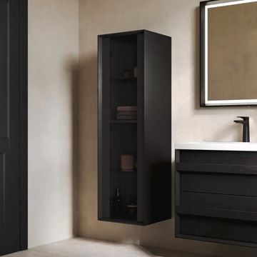 DURAVIT OCAVO nízka skrinka 40x36x132 cm, 1 dvierka, pánty vľavo, čierny dub OC1149LH6H60000 Obrázek - fotka