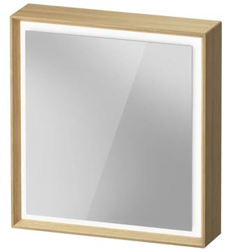DURAVIT OCAVO zrkadlová skrinka 67x72x16 cm, osvetlenie s reguláciou stmievania a el. zásuvkou, pánty vľavo, drevo, prírodný dub