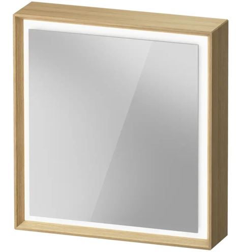 DURAVIT OCAVO zrkadlová skrinka 67x72x16 cm, osvetlenie s reguláciou stmievania a el. zásuvkou, pánty vpravo, drevo, prírodný dub OC7120RH5H51000 Obrázek - Hlavní obrázek
