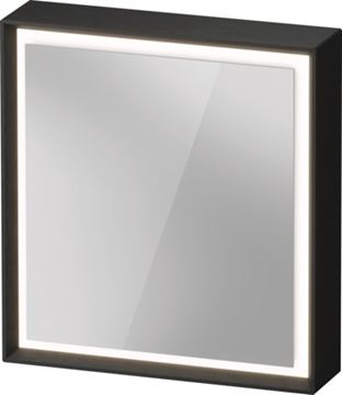 DURAVIT OCAVO zrkadlová skrinka 67x72x16 cm, osvetlenie s reguláciou stmievania a el. zásuvkou, pánty vľavo, drevo, čierny dub